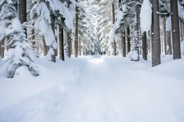 un camino a través de la nieve