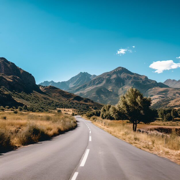 Foto camino a través del paso de montaña