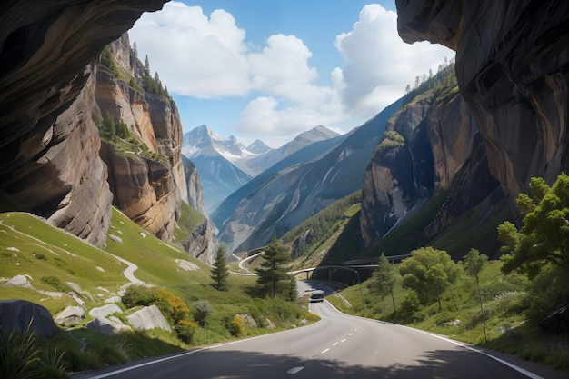 un camino a través de un túnel