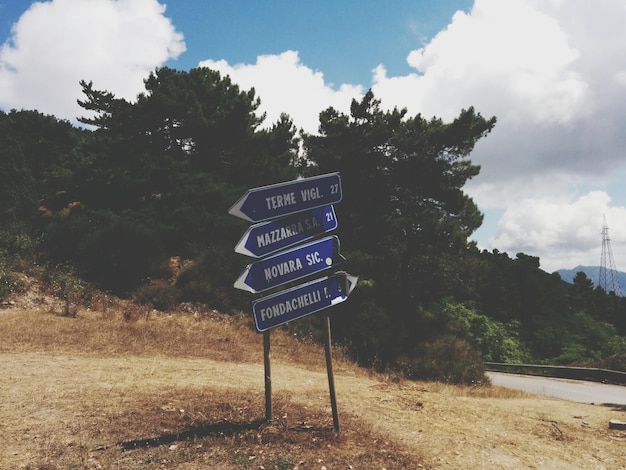 Camino vacío contra el cielo nublado