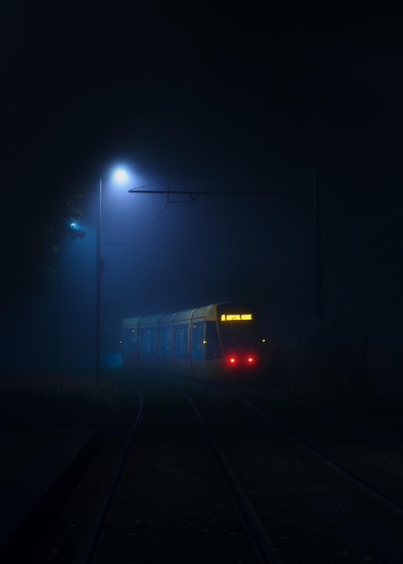 Camino vacío por la noche