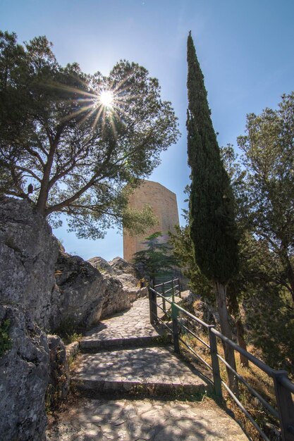 Caminos alrededor del castillo de Santa Catalina en Jaén España Magníficas vistas en la cima de la colina