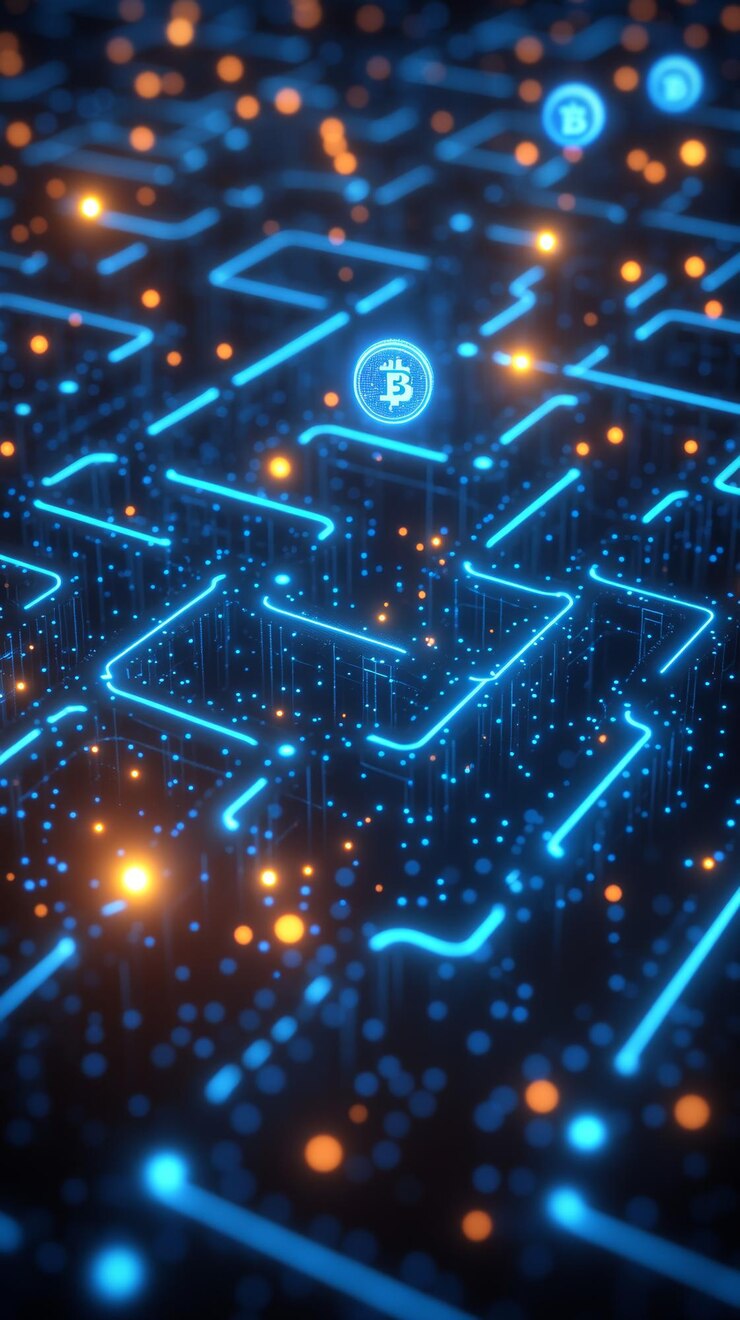 Foto caminos de blockchain de activos tokenización de activos digitales