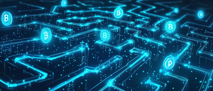 Foto caminos de blockchain de activos tokenización de activos digitales