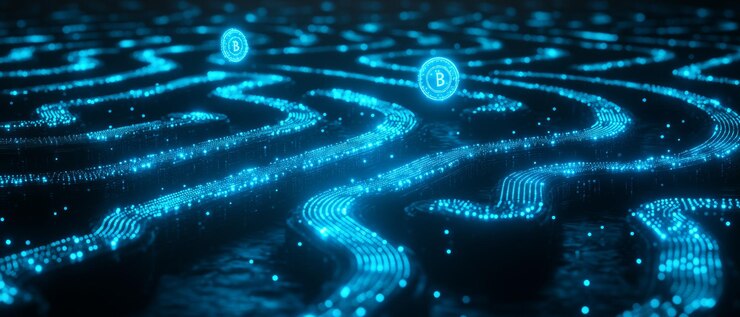 Foto caminos de blockchain de activos tokenización de activos digitales