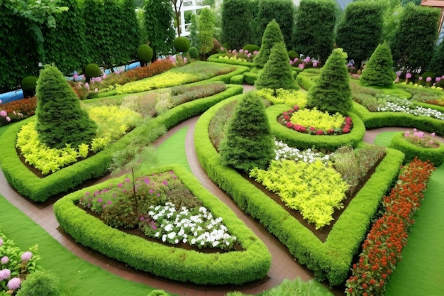 Caminos de macizos de flores Generar Ai