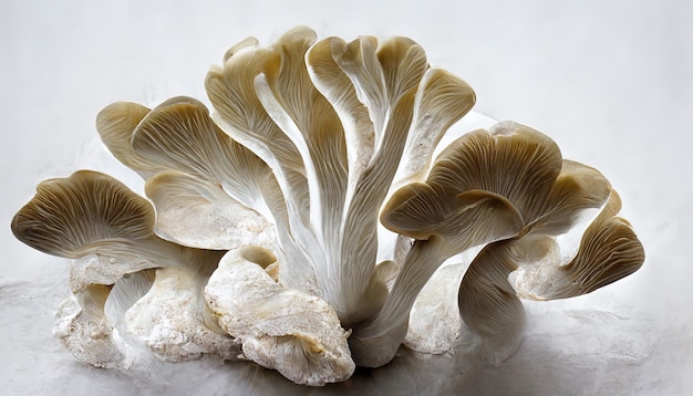 Caminos del pleurotus del hongo ostra Ai generativo