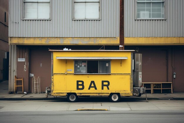 Foto un camión de comida con un cartel que dice barón