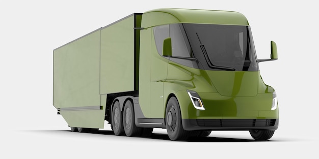 Camión eléctrico aislado en la ilustración de renderizado 3d de fondo