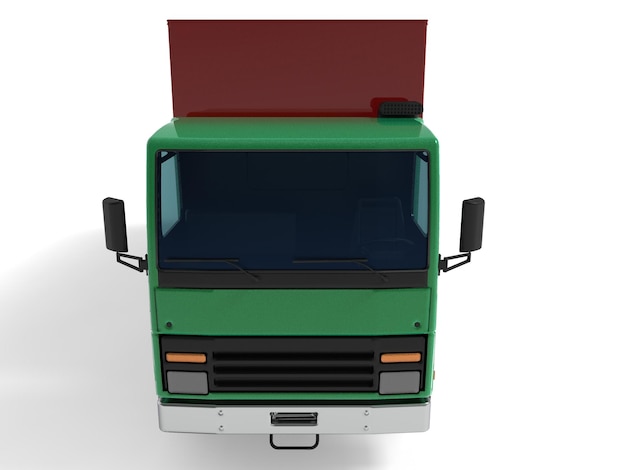 Camión de reparto 3D rendering aislado sobre fondo blanco.
