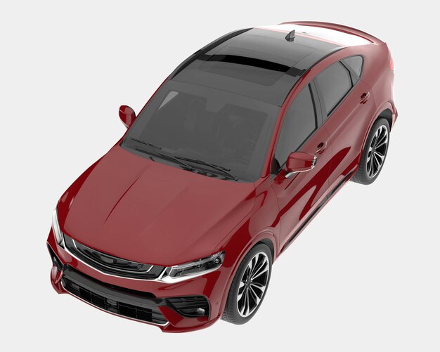 La camioneta aislada en el fondo de la ilustración de renderización 3D