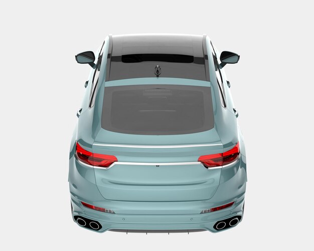 La camioneta aislada en el fondo de la ilustración de renderización 3D