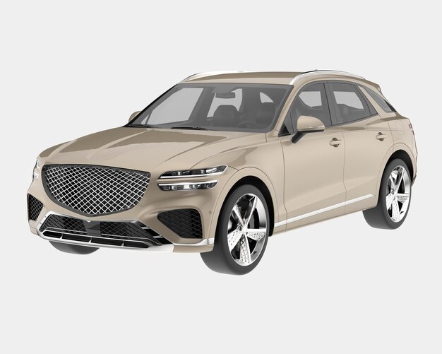 La camioneta aislada en el fondo de la ilustración de renderización 3D