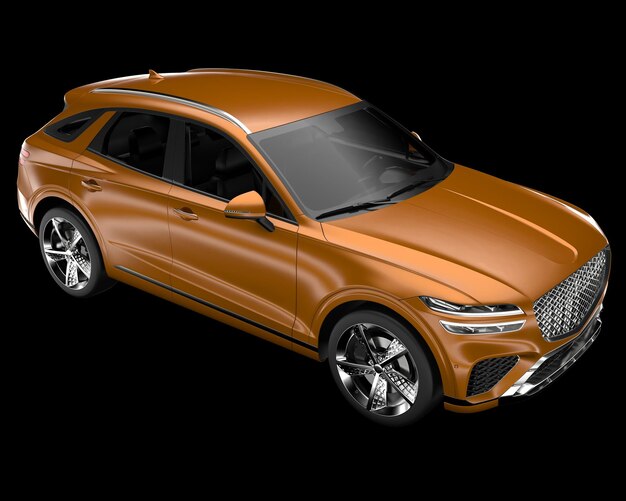 La camioneta aislada en el fondo de la ilustración de renderización 3D