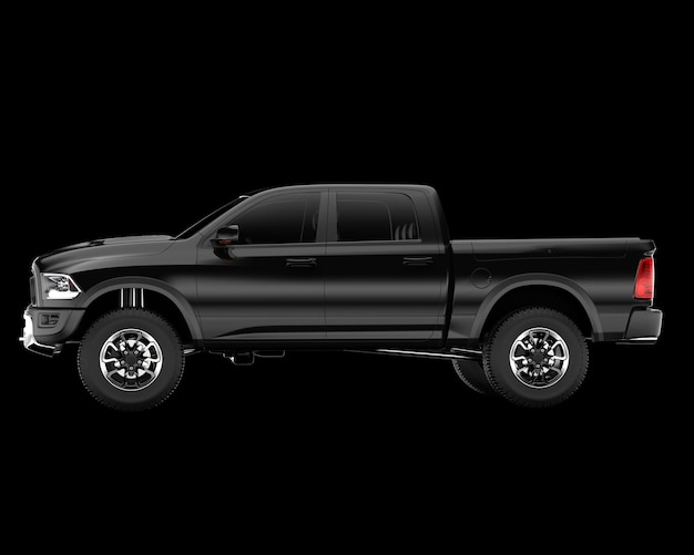 La camioneta aislada en el fondo de la ilustración de renderización 3D
