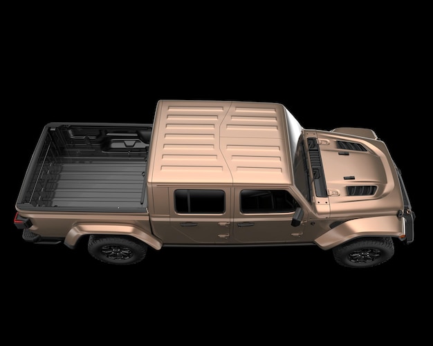 Camioneta aislada en la ilustración de renderizado 3d de fondo