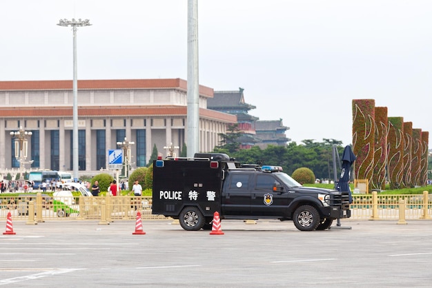 Camioneta de la policía china en Beijing