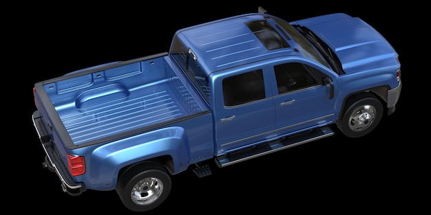 Camionete isolada na ilustração de renderização 3d de fundo