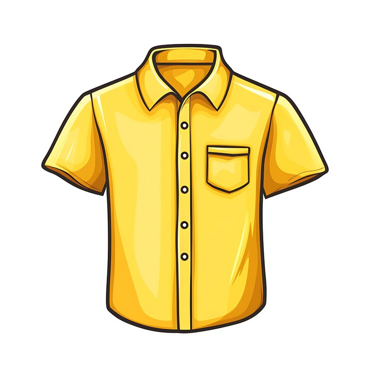 una camisa amarilla con un bolsillo en el pecho