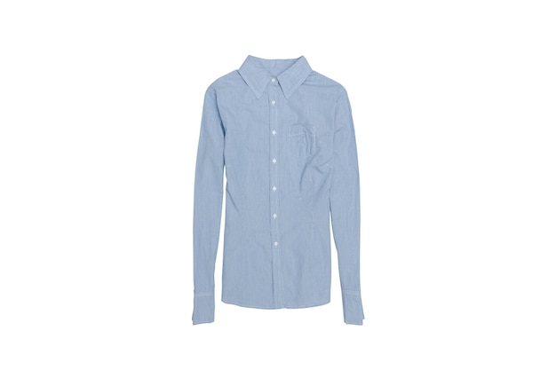 Camisa azul isolada no branco