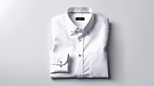 Foto camisa blanca con botones aislada sobre un fondo blanco