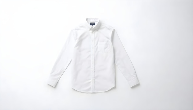 Foto una camisa blanca está colgada en un fondo blanco