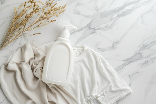 Foto camisa blanca lavada modelo publicitario de detergente para lavar la ropa