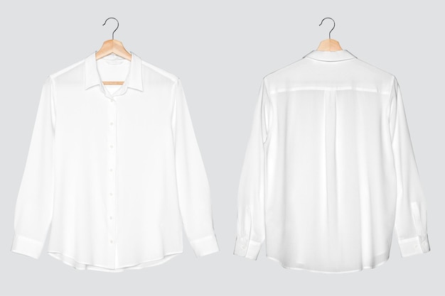 Camisa blanca de manga larga para mujeres