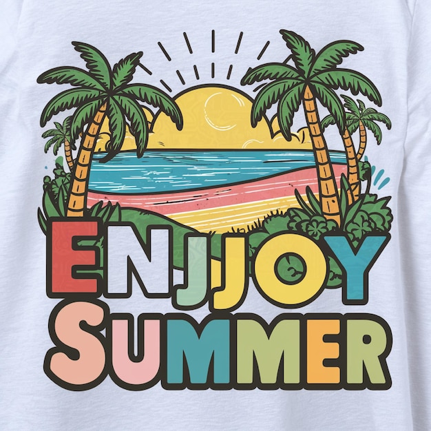 una camisa blanca con las palabras " Disfruta del verano " en ella