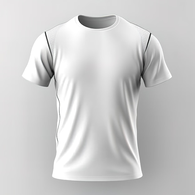 Una camisa blanca con una raya negra en el frente.