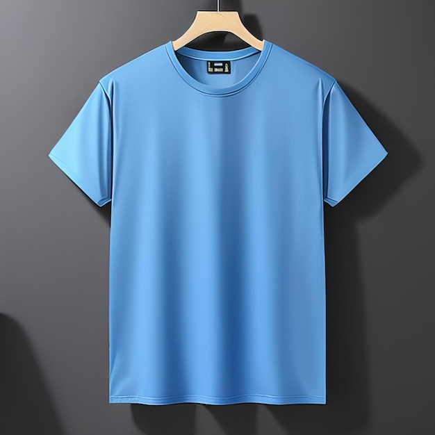 camisa en blanco de maqueta azul casual