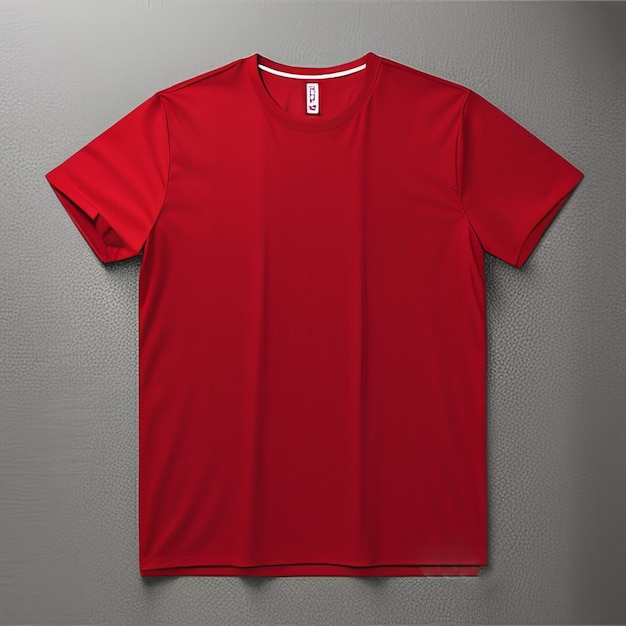 camisa en blanco de maqueta roja lisa