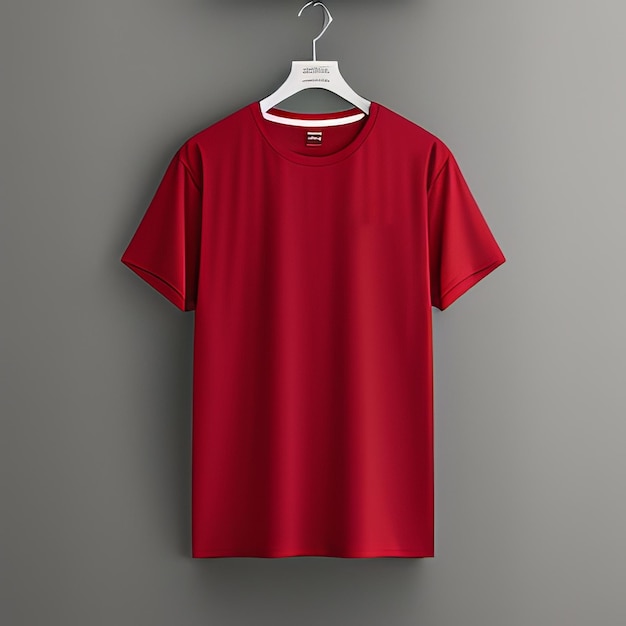 camisa en blanco de maqueta roja lisa