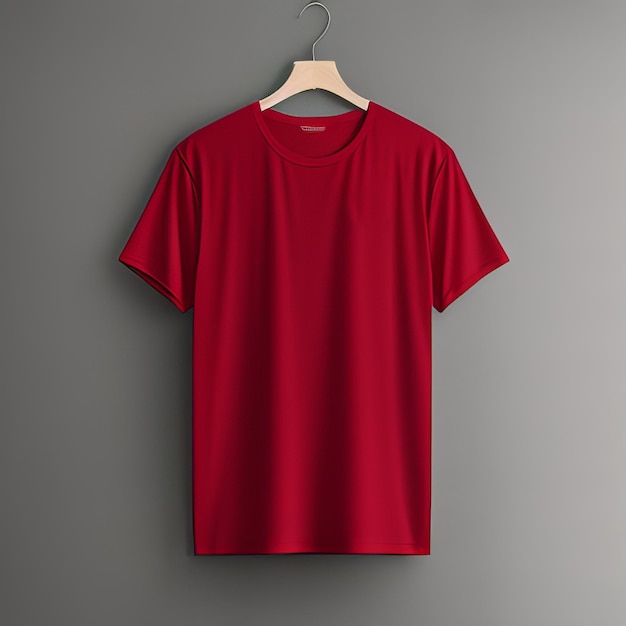 camisa en blanco de maqueta roja lisa