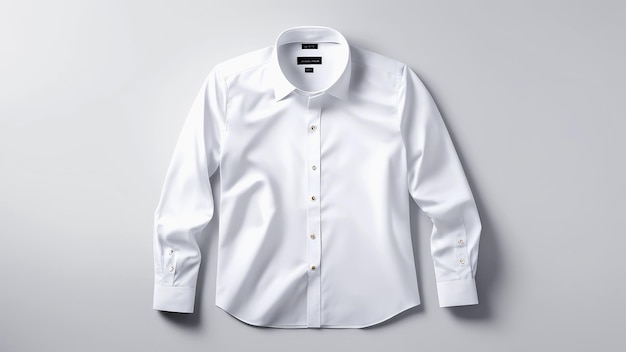 camisa branca com botões isolada em fundo branco