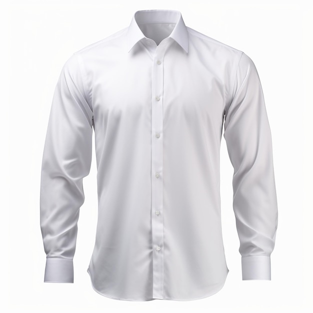 Camisa branca pura sobre fundo branco