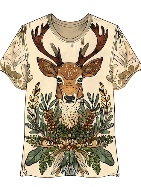 Foto una camisa con un ciervo que tiene un ciervo en ella