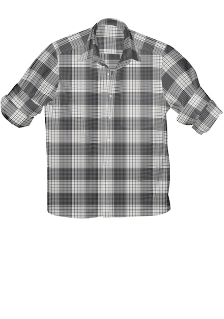 Una camisa a cuadros en blanco y negro con un patrón en blanco y negro