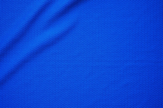 Foto camisa de futebol azul, textura de tecido, tecido, desgaste, fundo, vista de cima