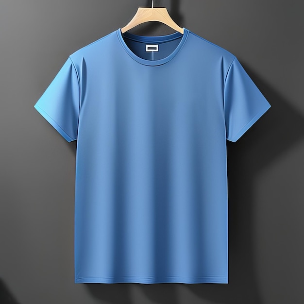 camisa em branco de maquete azul casual