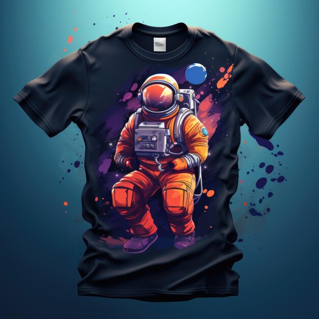 Foto una camisa con una foto de un astronauta en ella