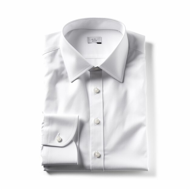 Camisa de hombre blanca sobre fondo blanco ai generativo.