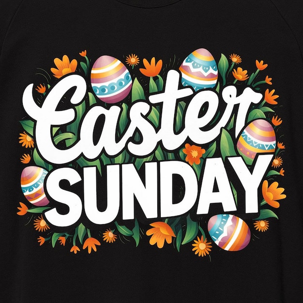 una camisa negra con un domingo de Pascua en ella