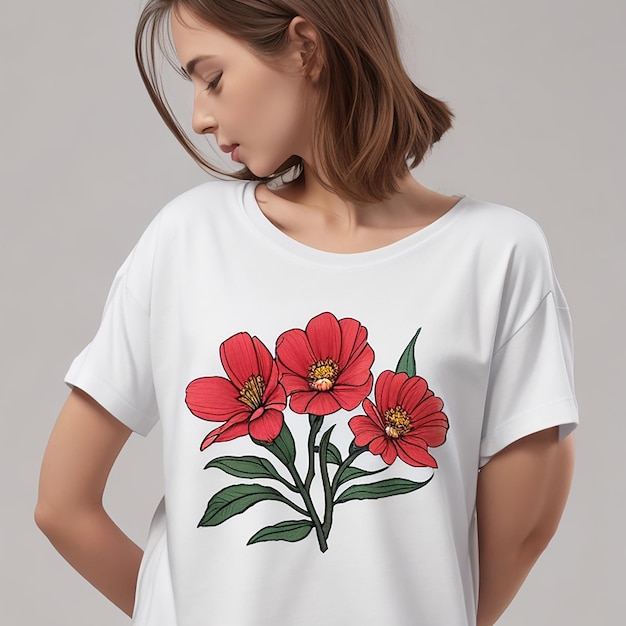 Camisa de niña de las flores IA generativa