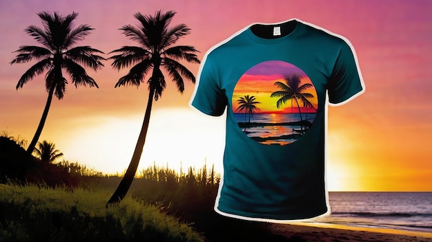Foto una camisa que dice puesta de sol en él