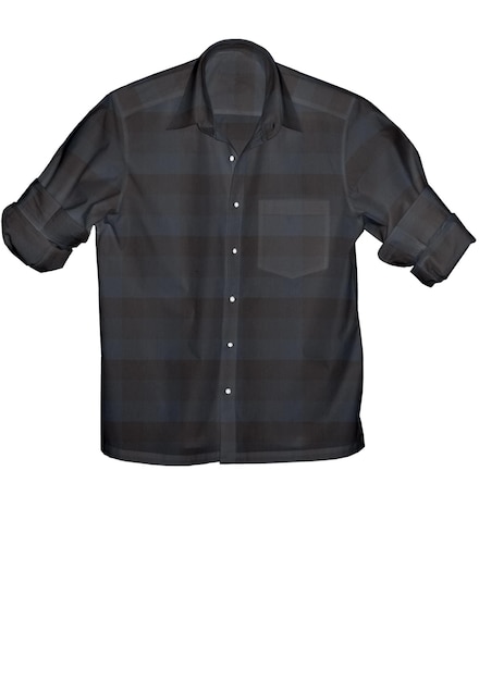 Una camisa de rayas negras y grises con un patrón de rayas negras y grises.