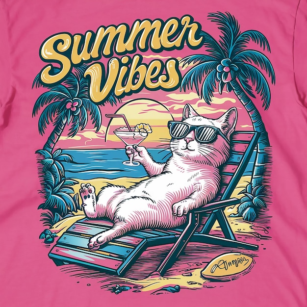 Foto una camisa rosa con las palabras festivo de verano en él