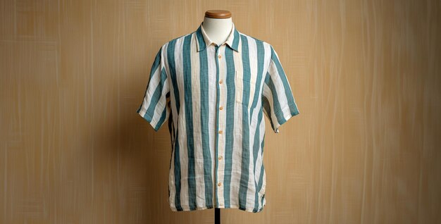 camisa de verano franja de lino retro papel tapiz hd generado ai