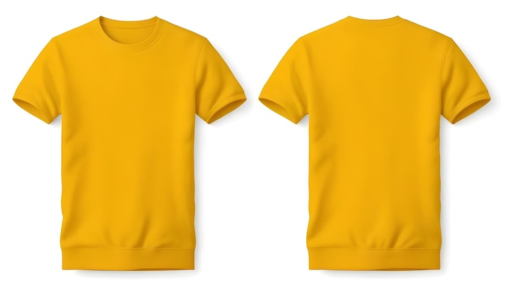 Foto camiseta amarela com costas vazias