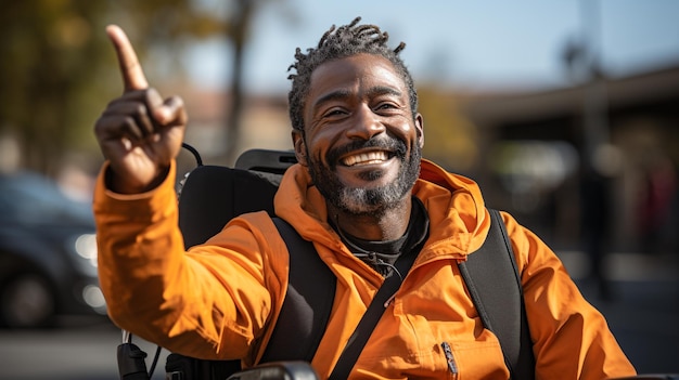 una camiseta amarilla de hombres viejos y una sonrisa feliz clic en la foto